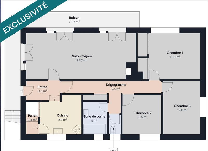 Maison - 100 m² - 6 pièces