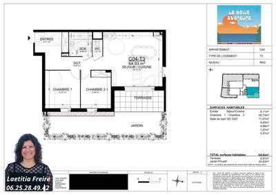 Appartement - 63 m² - 3 pièces