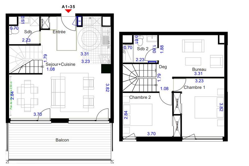 Appartement - 76 m² - 4 pièces