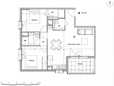 Appartement - 60 m² - 3 pièces