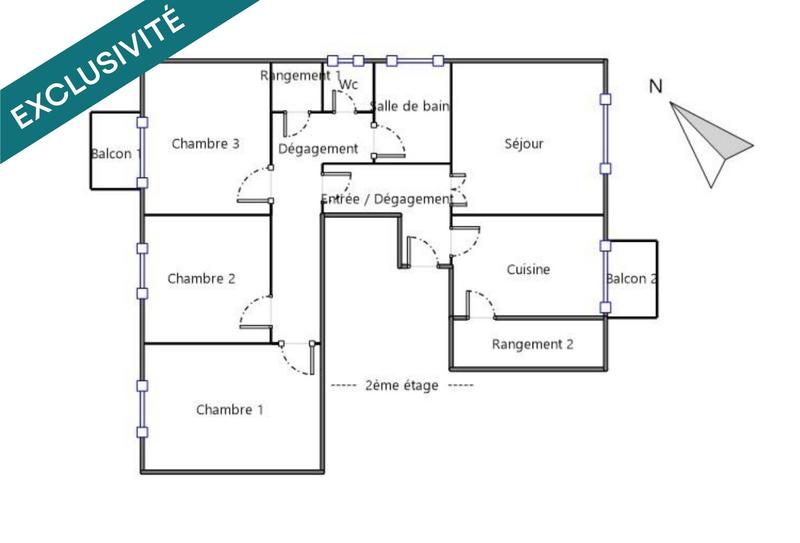 Appartement - 82 m² - 4 pièces