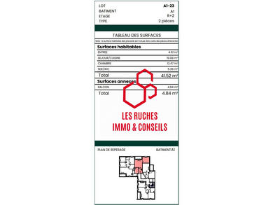 Appartement - 42 m² - 2 pièces