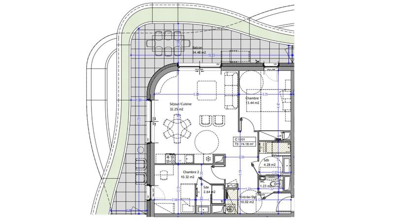 Appartement - 74 m² - 3 pièces