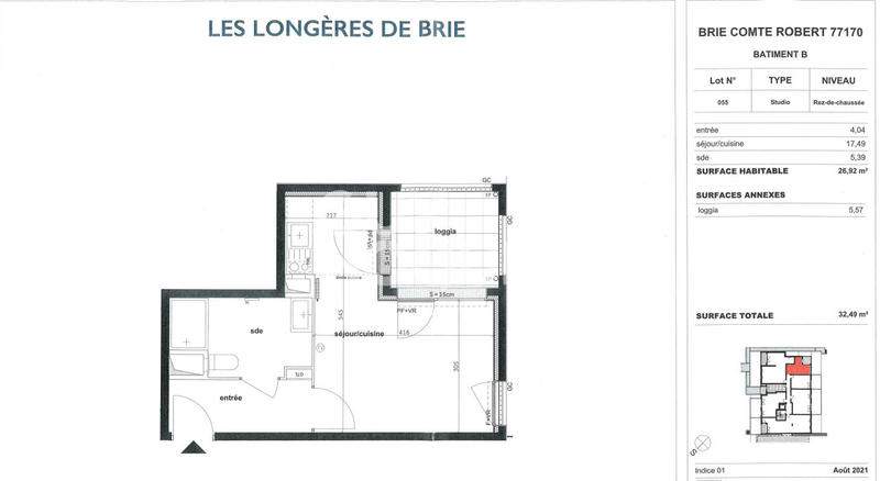 Appartement - 27 m² - 1 pièce