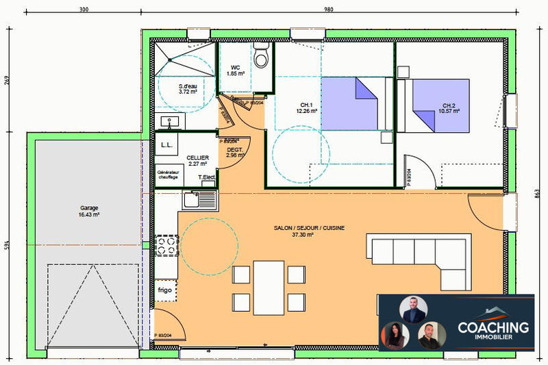 Maison - 70 m² - 5 pièces