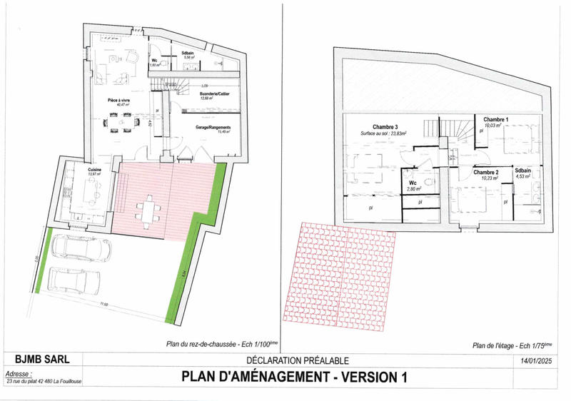 Maison de village - 96 m² - 4 pièces