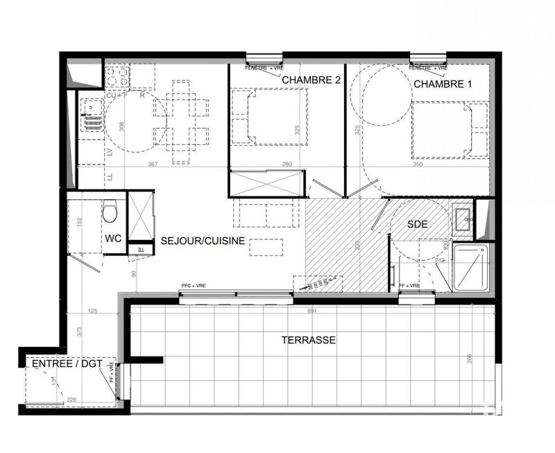 Appartement - 60 m² - 3 pièces