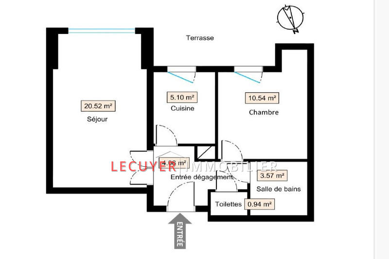 Appartement - 45 m² - 2 pièces