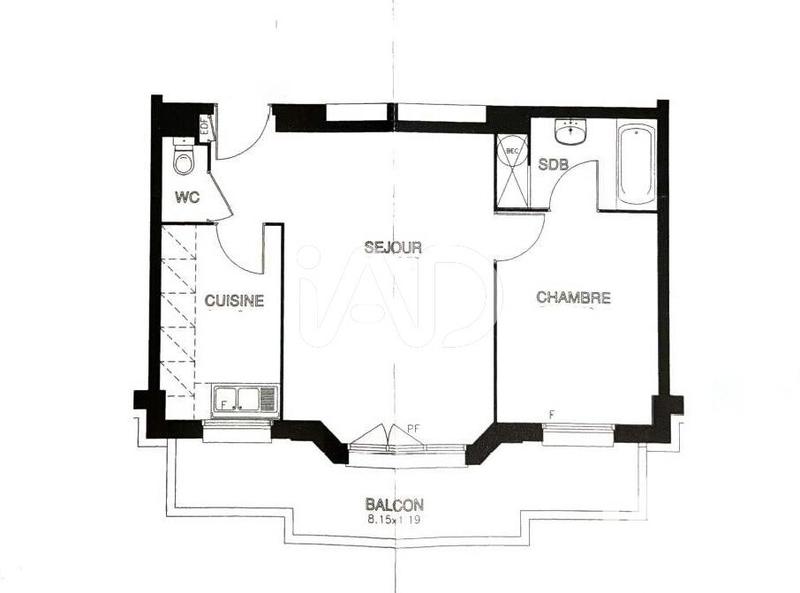 Appartement - 46 m² - 2 pièces