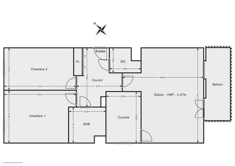 Appartement - 68 m² - 3 pièces
