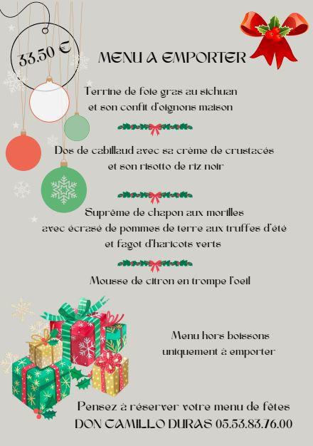 Menus de fêtes à emporter du Don Camillo
