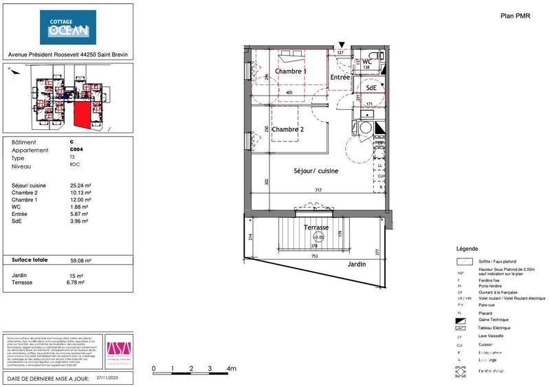 Appartement - 59 m² - 3 pièces
