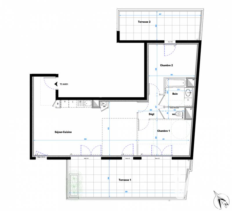 Appartement - 68 m² - 3 pièces