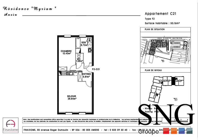 Appartement - 52 m² - 2 pièces