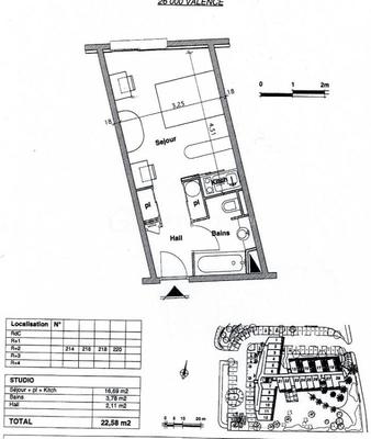 Studio - 22 m² - 1 pièce