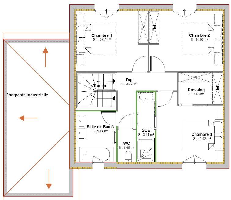 Maison - 90 m² - 5 pièces