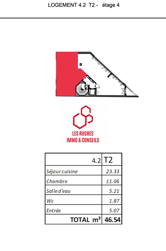 Appartement - 47 m² - 2 pièces
