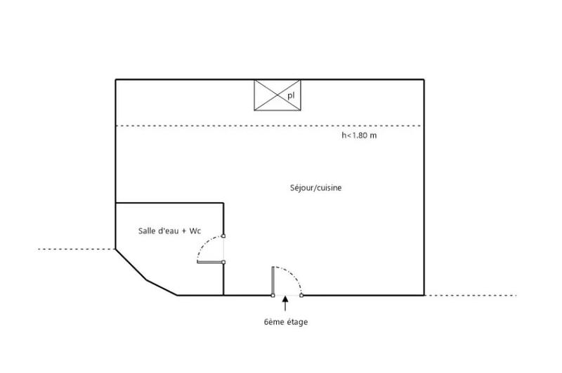 Studio - 18 m² - 1 pièce