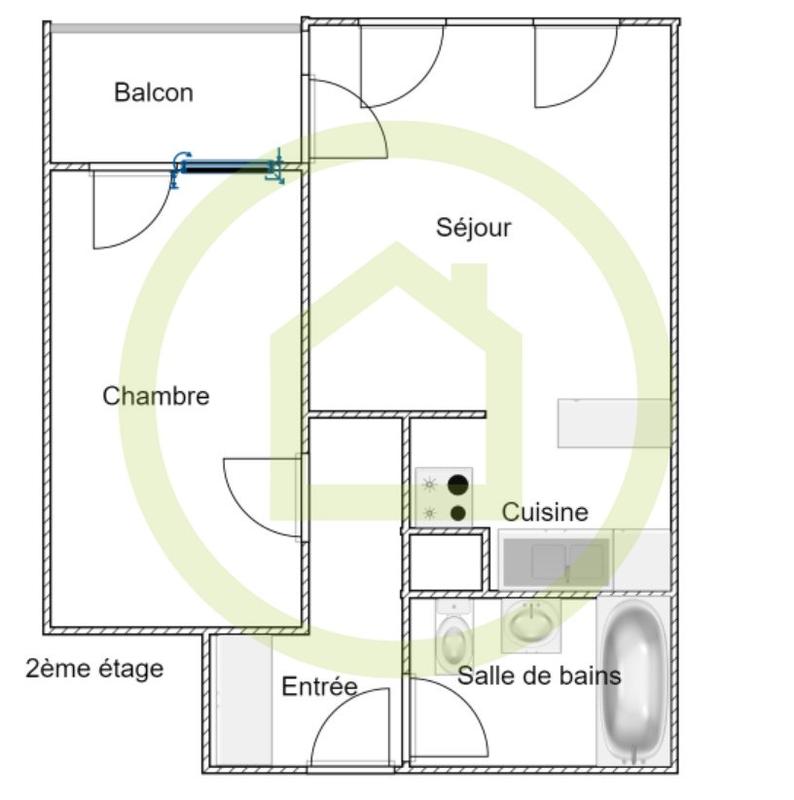 Appartement - 43 m² - 2 pièces