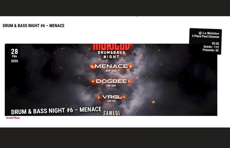 Drum and bass night #6 – Menace