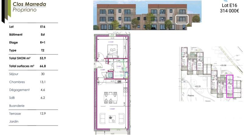 Appartement - 53 m² - 2 pièces