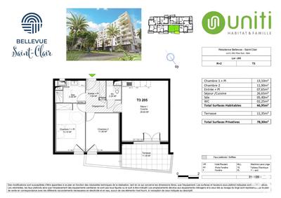 Appartement - 66 m² - 3 pièces