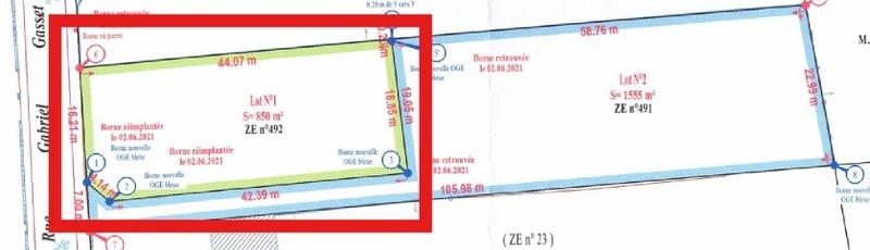 Terrain constructible - 850 m²