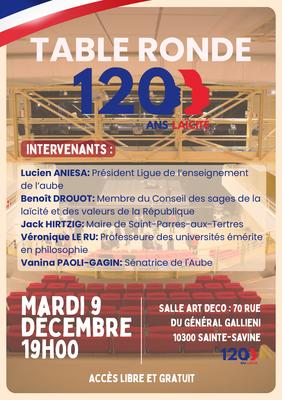 Table ronde : « La loi de séparation des Églises et de l’État au service de la République »