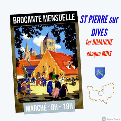 Marché mensuel d'antiquités-brocante de st pierre sur dives