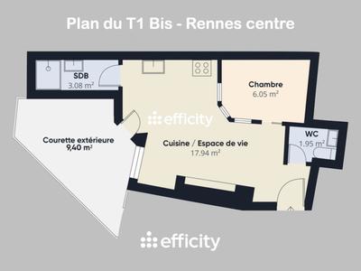 Appartement - 30 m² - 1 pièce