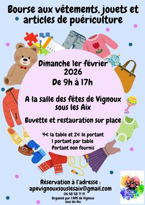 Bourse aux vêtements - jouets - matériels puériculture