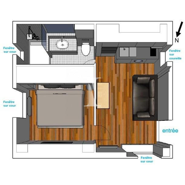 Appartement - 23 m² - 2 pièces