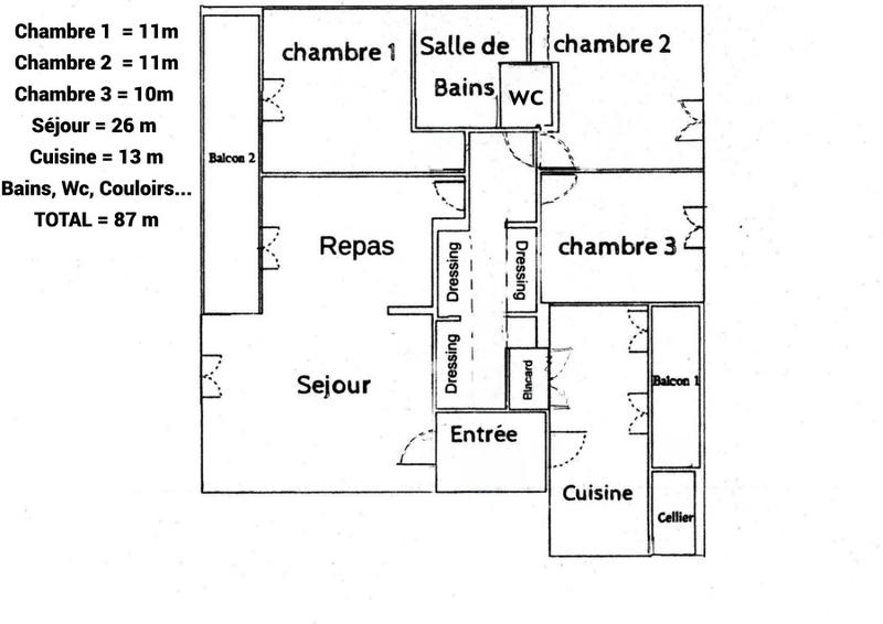 Appartement - 87 m² - 4 pièces