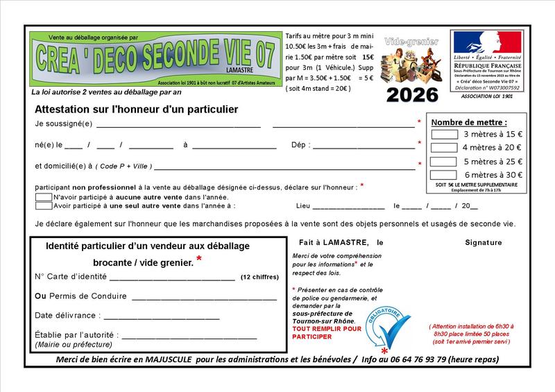 Brocante Vide Grenier d'Ete Lamastre