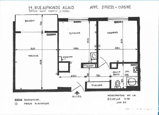 Appartement - 40 m² - 2 pièces