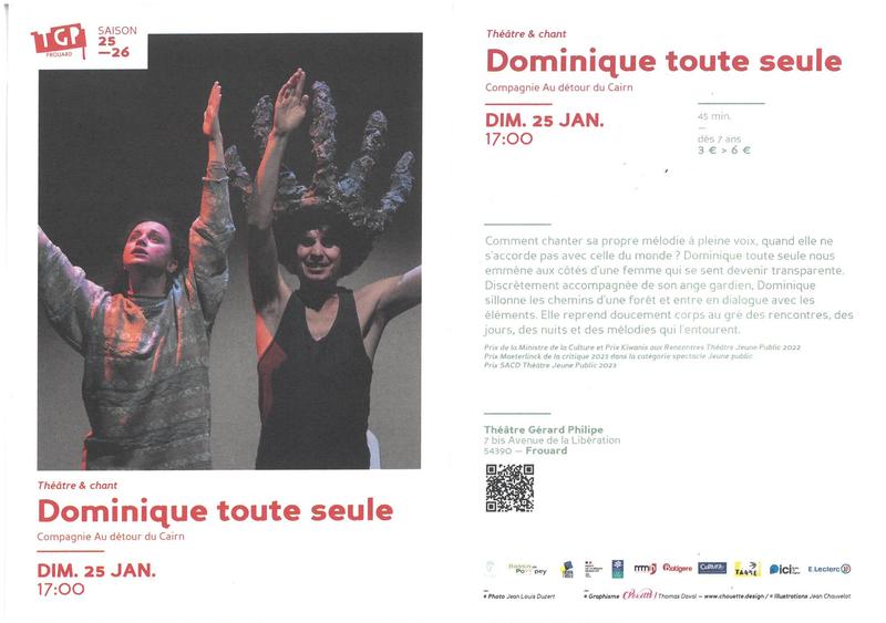 Spectacle Dominique toute seule au Théâtre Gérard Philipe