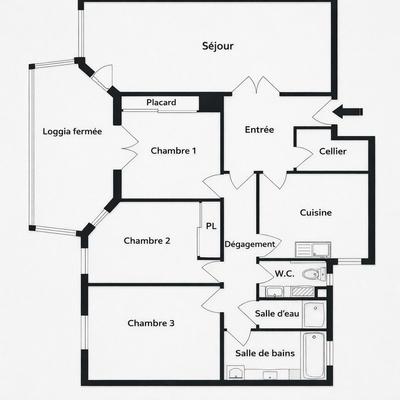 Appartement - 88 m² - 4 pièces