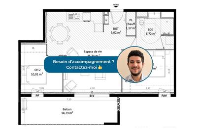 Appartement - 61 m² - 3 pièces