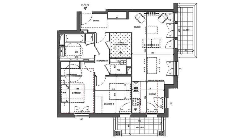 Appartement - 76 m² - 3 pièces