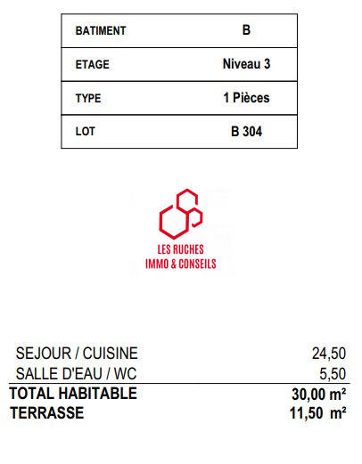 Appartement - 30 m² - 1 pièce