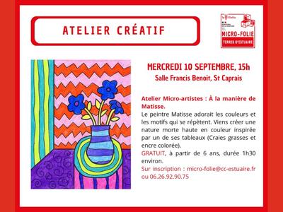 Atelier &quot;micro artistes - Boule à Neige&quot; avec la micro folie