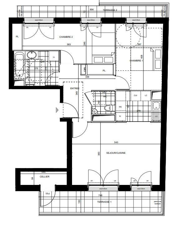 Appartement - 66 m² - 3 pièces