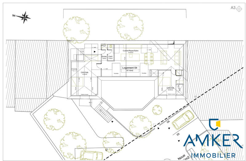Appartement - 67 m² - 3 pièces