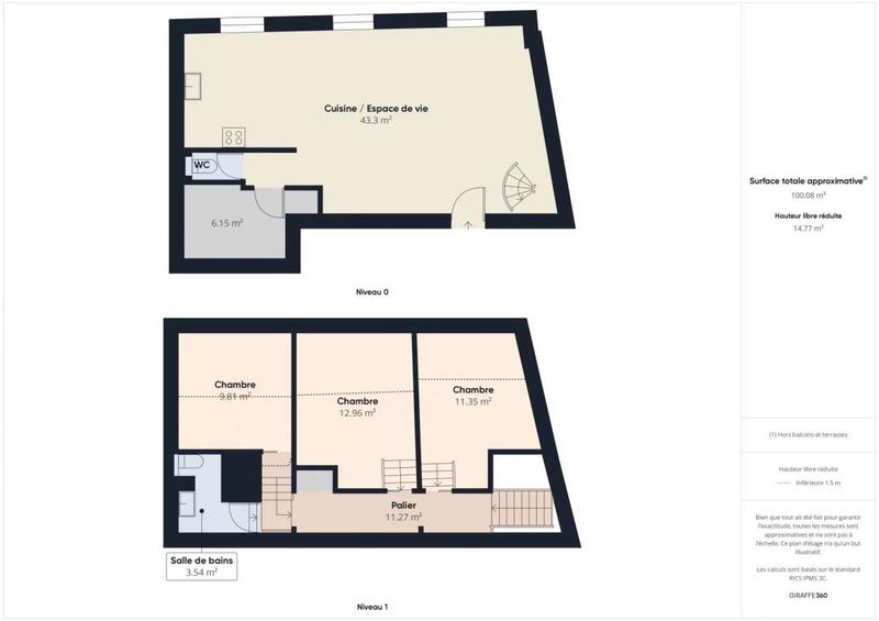 Duplex - 71 m² - 4 pièces