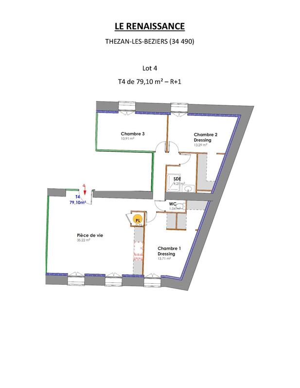 Appartement - 79 m² - 4 pièces