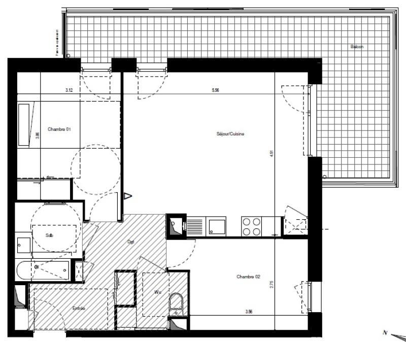 Appartement - 65 m² - 3 pièces