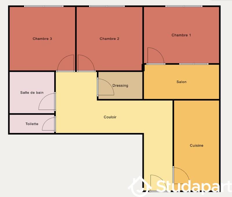 Chambre - 10 m² - 1 pièce
