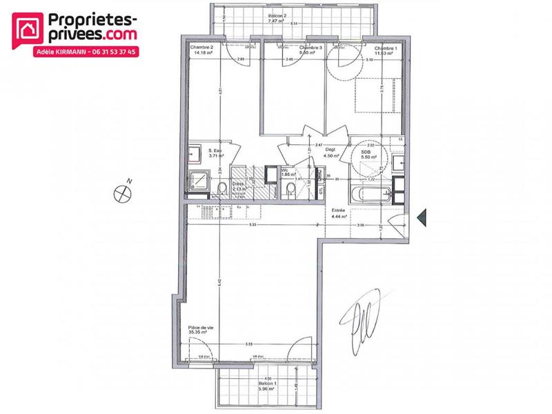 Appartement - 92 m² - 4 pièces