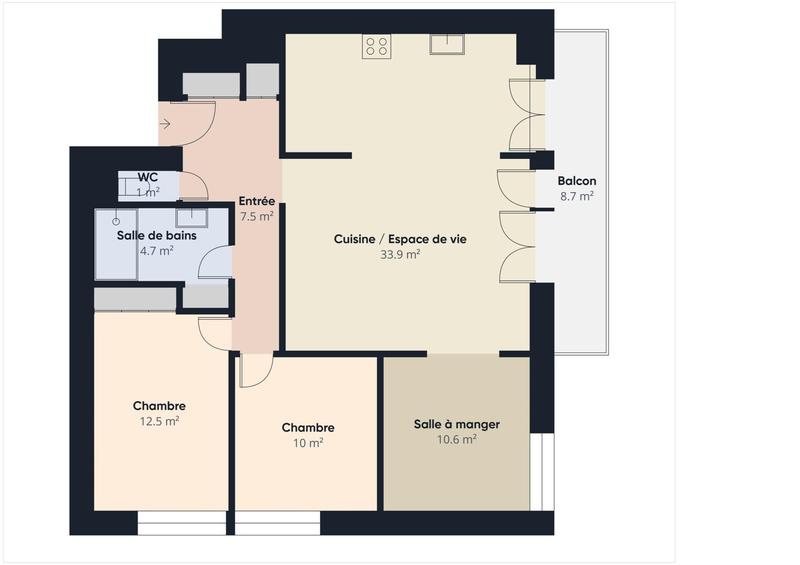 Appartement - 81 m² - 3 pièces