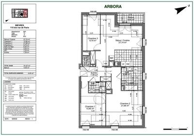Appartement - 92 m² - 4 pièces